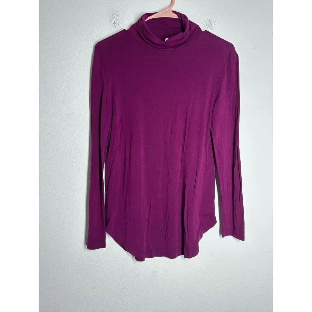 Vintage Old Navy Women’s Turtleneck Tunic Purple Size S Petite Long Sleeve